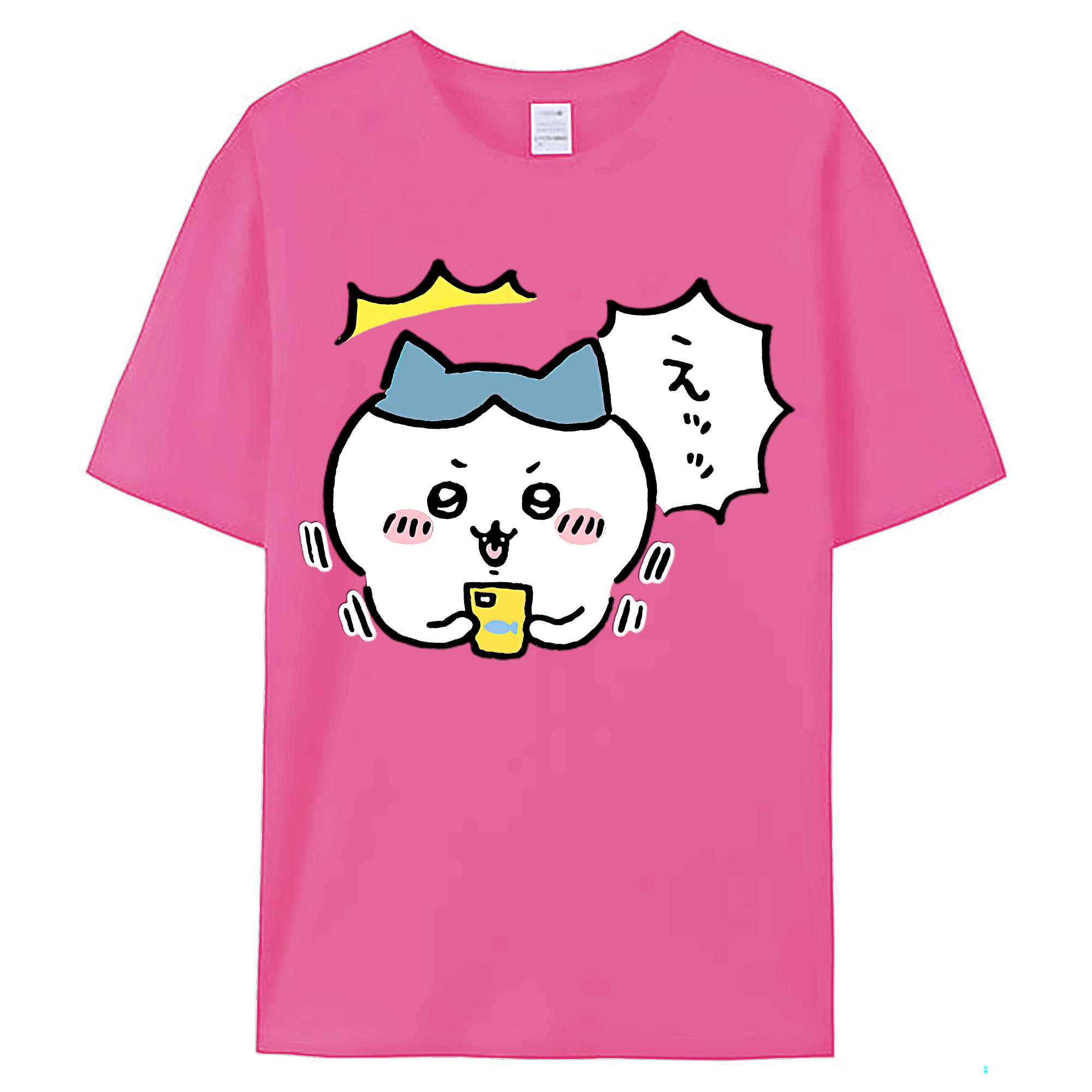 （画像用） ちいかわ ハチワレ Chii-kawa hachiware レディースカジュアルプリントTシャツ（綿100％）